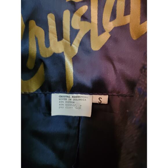 VINTAGE - Crystal Handwoven Embellished Streetwear Art Cardigan - Sz: S - Picture 3 of 6